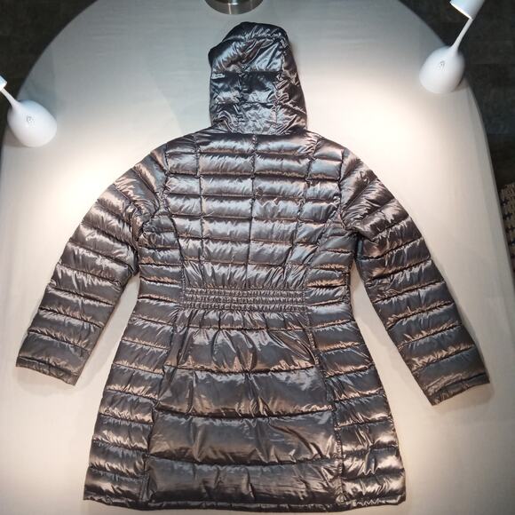 Calvin Klein Packable Down Puffer Coat Women’s XL Metallic Hooded Jacket - Picture 7 of 7
